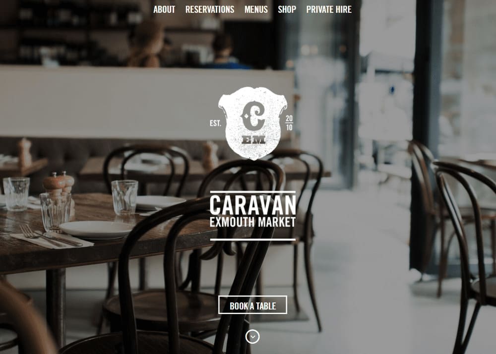 pagina web restaurante caravan