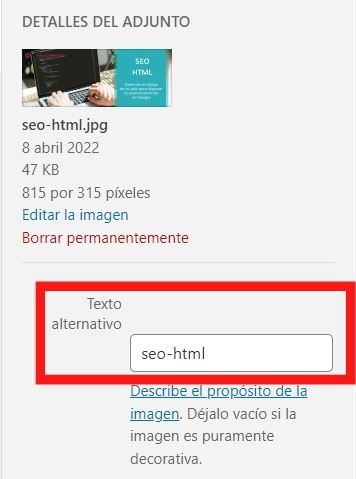 seo html alt imagenes